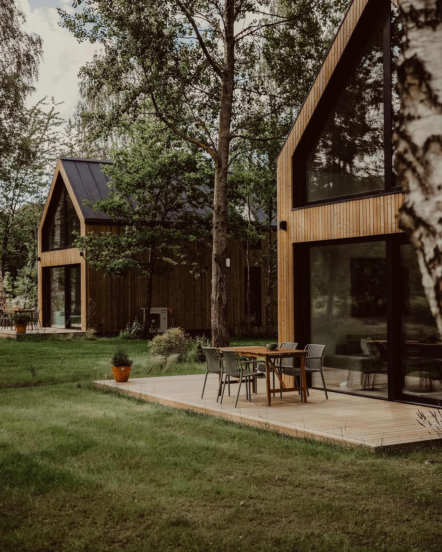 Dwa domy Ciekocino Park stojące osobno wśród drzew